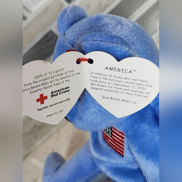 'America' September 11 2001 Blue Bear - Ty Beanie Baby - Picture 5 of 7